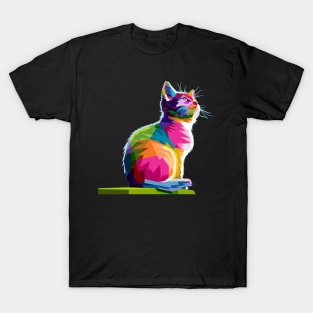 Cat t-shirt design multicolor Gift T-Shirt T-Shirt